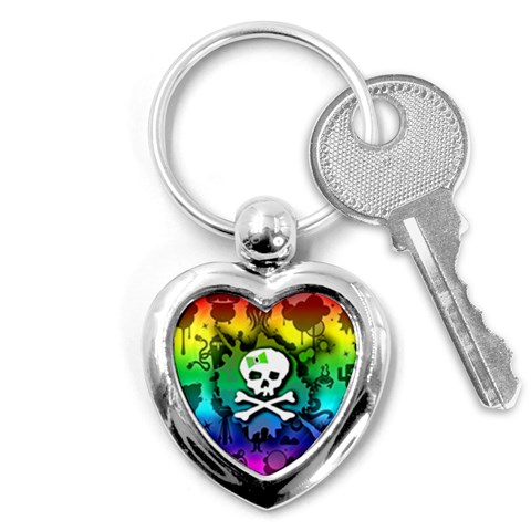 Kawaii Rainbow Skull Key Chain (Heart) from ArtsNow.com Front