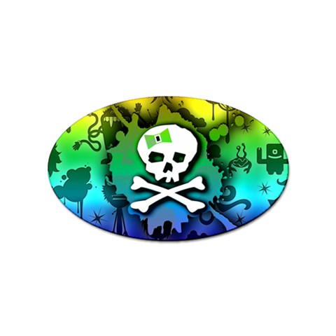 Kawaii Rainbow Skull Sticker (Oval) from ArtsNow.com Front