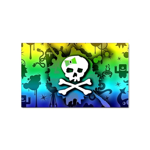 Kawaii Rainbow Skull Sticker (Rectangular) from ArtsNow.com Front