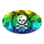 Kawaii Rainbow Skull Magnet (Oval)