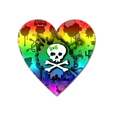 Kawaii Rainbow Skull Magnet (Heart) from ArtsNow.com Front