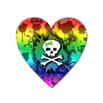 Kawaii Rainbow Skull Magnet (Heart)