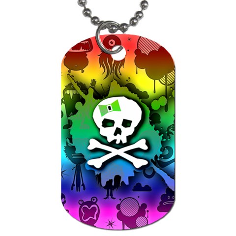 Kawaii Rainbow Skull Dog Tag (One Side) from ArtsNow.com Front