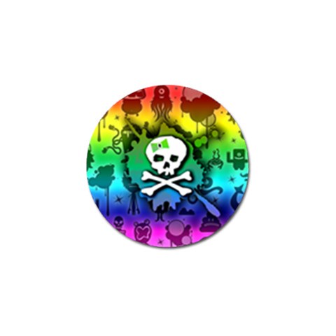 Kawaii Rainbow Skull Golf Ball Marker from ArtsNow.com Front