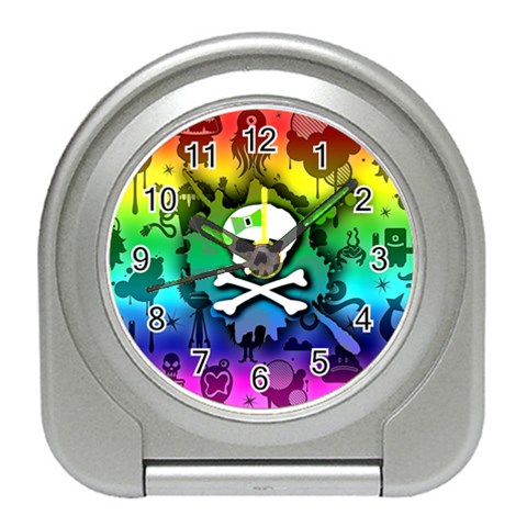 Kawaii Rainbow Skull Travel Alarm Clock from ArtsNow.com Front