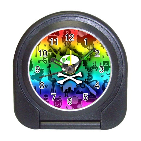 Kawaii Rainbow Skull Travel Alarm Clock from ArtsNow.com Front