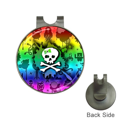 Kawaii Rainbow Skull Golf Ball Marker Hat Clip from ArtsNow.com Front