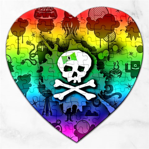 Kawaii Rainbow Skull Jigsaw Puzzle (Heart) from ArtsNow.com Front