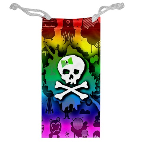 Kawaii Rainbow Skull Jewelry Bag from ArtsNow.com Back