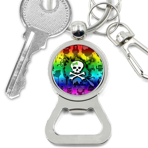 Kawaii Rainbow Skull Bottle Opener Key Chain from ArtsNow.com Front