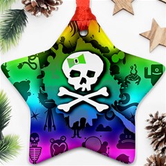 Kawaii Rainbow Skull Star Ornament (Two Sides) from ArtsNow.com Front