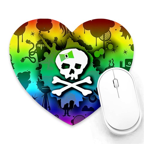 Kawaii Rainbow Skull Mousepad (Heart) from ArtsNow.com Front