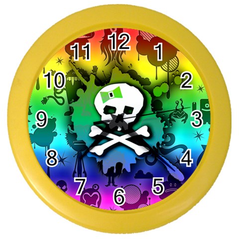 Kawaii Rainbow Skull Color Wall Clock from ArtsNow.com Front