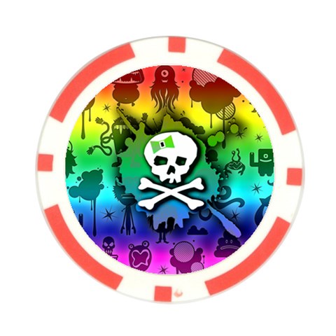 Kawaii Rainbow Skull Poker Chip Card Guard from ArtsNow.com Front