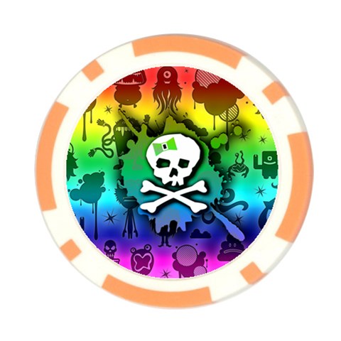 Kawaii Rainbow Skull Poker Chip Card Guard from ArtsNow.com Front