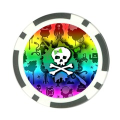 Kawaii Rainbow Skull Poker Chip Card Guard from ArtsNow.com Front