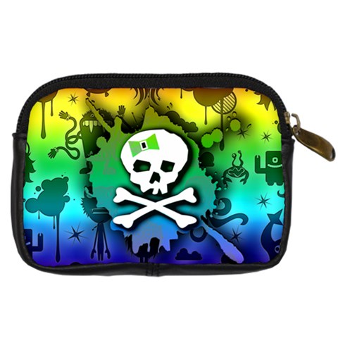 Kawaii Rainbow Skull Digital Camera Leather Case from ArtsNow.com Back