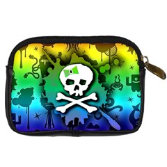 Kawaii Rainbow Skull Digital Camera Leather Case from ArtsNow.com Back