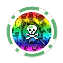 Kawaii Rainbow Skull Poker Chip Card Guard (10 pack) from ArtsNow.com Front