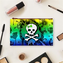 Kawaii Rainbow Skull Cosmetic Bag (Medium) from ArtsNow.com Front