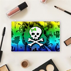 Kawaii Rainbow Skull Cosmetic Bag (Medium) from ArtsNow.com Front