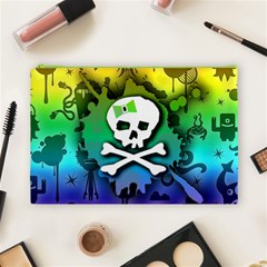 Kawaii Rainbow Skull Cosmetic Bag (Large) from ArtsNow.com Front