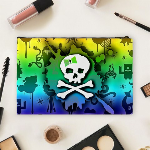 Kawaii Rainbow Skull Cosmetic Bag (Large) from ArtsNow.com Back