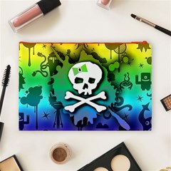 Kawaii Rainbow Skull Cosmetic Bag (Large) from ArtsNow.com Back