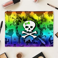 Kawaii Rainbow Skull Cosmetic Bag (XL) from ArtsNow.com Front