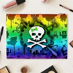 Kawaii Rainbow Skull Cosmetic Bag (XL) from ArtsNow.com Back