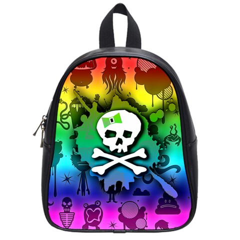 Kawaii Rainbow Skull School Bag (Small) from ArtsNow.com Front