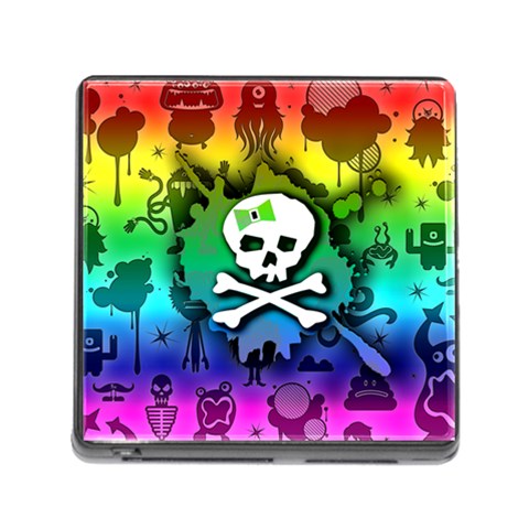 Kawaii Rainbow Skull Memory Card Reader with Storage (Square) from ArtsNow.com Front