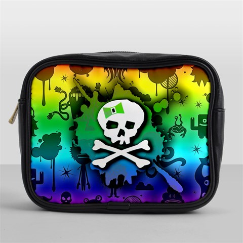 Kawaii Rainbow Skull Mini Toiletries Bag (One Side) from ArtsNow.com Front