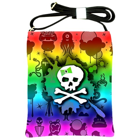 Kawaii Rainbow Skull Shoulder Sling Bag from ArtsNow.com Front