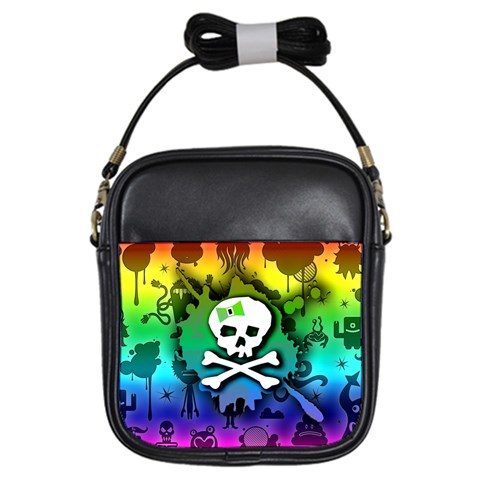 Kawaii Rainbow Skull Girls Sling Bag from ArtsNow.com Front