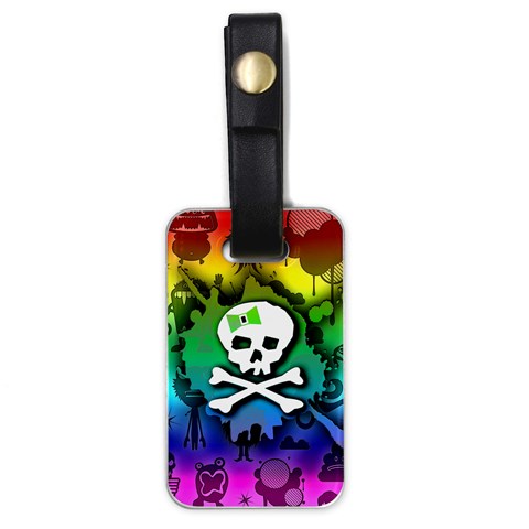 Kawaii Rainbow Skull Luggage Tag (one side) from ArtsNow.com Front