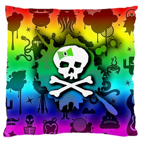 Kawaii Rainbow Skull Large Cushion Case (Two Sides) from ArtsNow.com Front