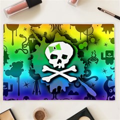 Kawaii Rainbow Skull Cosmetic Bag (XXL) from ArtsNow.com Front