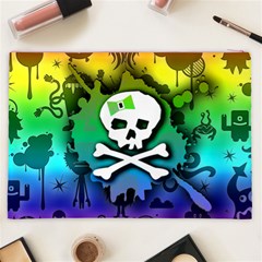 Kawaii Rainbow Skull Cosmetic Bag (XXL) from ArtsNow.com Back