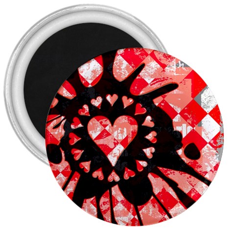 Love Heart Splatter 3  Magnet from ArtsNow.com Front