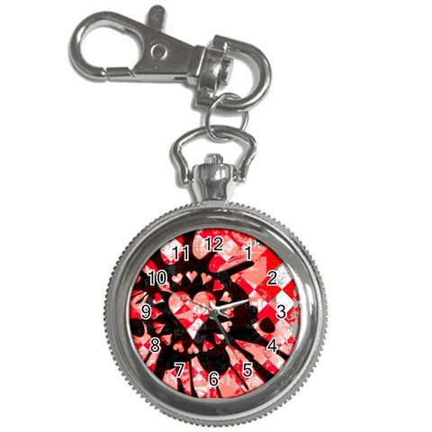 Love Heart Splatter Key Chain Watch from ArtsNow.com Front