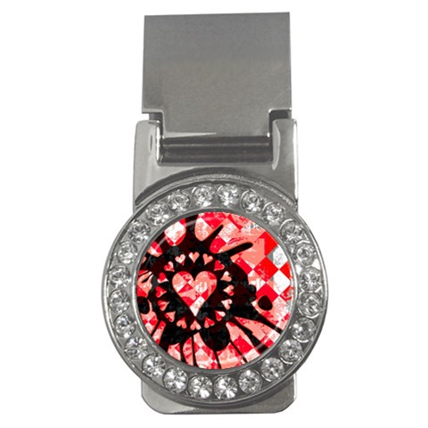 Love Heart Splatter Money Clip (CZ) from ArtsNow.com Front