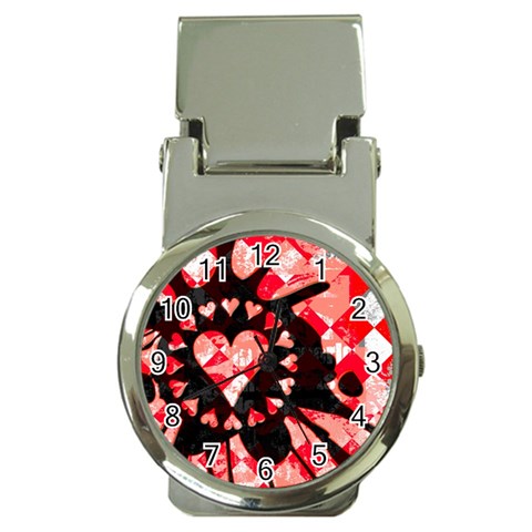 Love Heart Splatter Money Clip Watch from ArtsNow.com Front