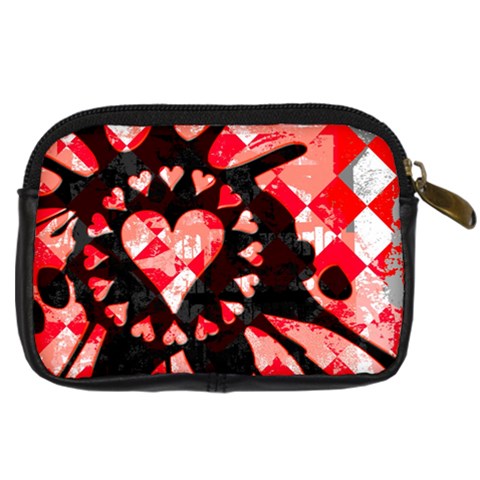 Love Heart Splatter Digital Camera Leather Case from ArtsNow.com Back