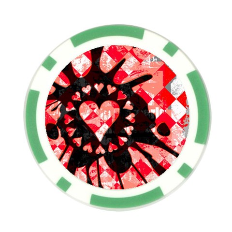 Love Heart Splatter Poker Chip Card Guard (10 pack) from ArtsNow.com Front