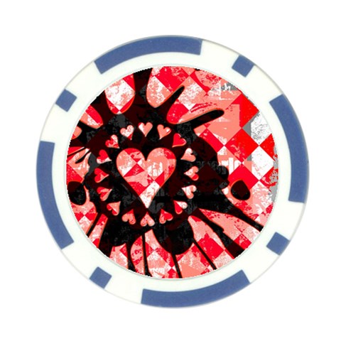 Love Heart Splatter Poker Chip Card Guard (10 pack) from ArtsNow.com Front