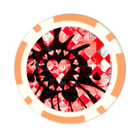 Love Heart Splatter Poker Chip Card Guard (10 pack) from ArtsNow.com Front