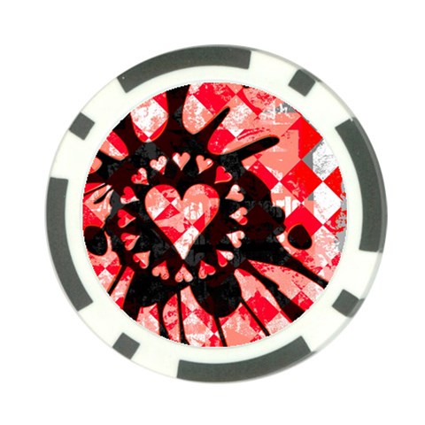 Love Heart Splatter Poker Chip Card Guard (10 pack) from ArtsNow.com Back