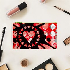 Love Heart Splatter Cosmetic Bag (Small) from ArtsNow.com Front