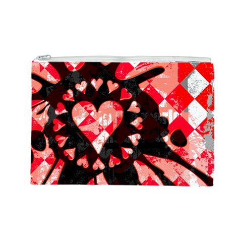 Love Heart Splatter Cosmetic Bag (Large) from ArtsNow.com Front